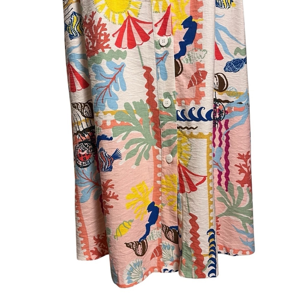 Zara New Woman High-Waist Midi Patchwork Print Cape Resort Skirt — Size Medium - Picture 10 of 13